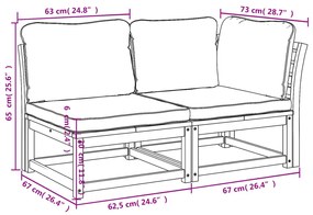 2 pcs conjunto lounge de jardim c/ almofadões acácia maciça