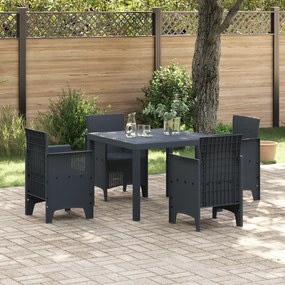 vidaXL Mesa de Jardim Antracite 100x100x73 cm em Rattan Sintético