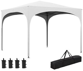 Outsunny Tenda Dobrável 3x3 m Tenda de Jardim com Altura Ajustável Bol