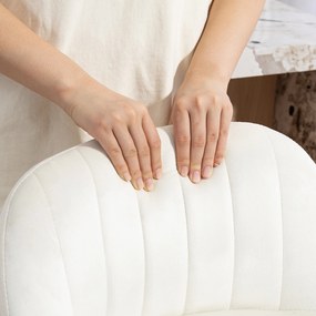 Conjunto de 2 Bancos de Bar com Altura Ajustável Assento Giratório e Apoio para os Pés 43x45x81-101 cm Creme