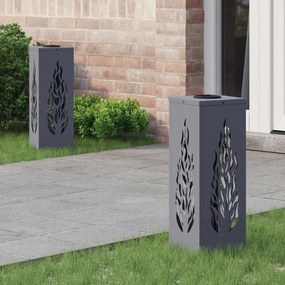 vidaXL Luz Solar LED de Caminho 2 pcs Antracite Aço Laminado a Frio