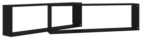 Prateleiras parede forma cubo 2 pcs derivados de madeira preto