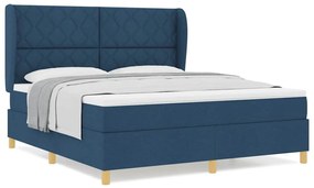 Cama Box com Colchão vidaXL Azul 180x200 cm Têxtil