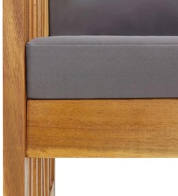 4 pcs conj. lounge jardim c/ almofadões madeira acácia maciça