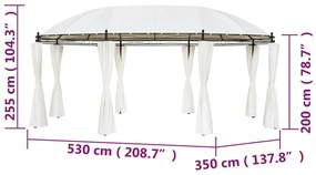 Gazebo branco-nata 530 x 350 x 265 cm