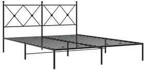 Estrutura de cama com cabeceira 160x200 cm metal preto