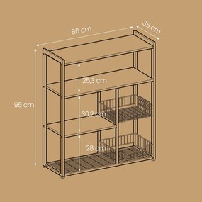 Estante de cozinha de 35 x 80 x 93,5 cm preta