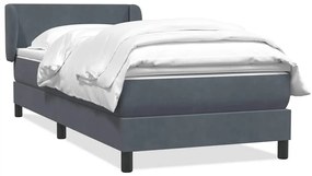 Cama com molas/colchão cinza-escuro 90x210 cm veludo