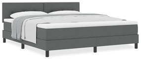 Cama Box com Colchão Cinza Escuro 180x200 cm Tecido