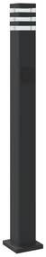 Candeeiro chão p/ exterior c/ tomada 3 pcs 110cm alumínio preto