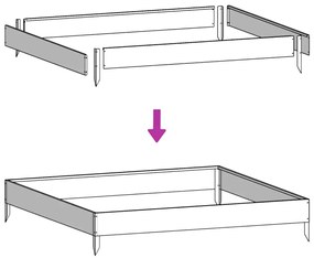 Canteiro elevado de jardim 100x100x33,5 cm aço branco