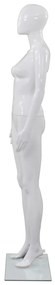 Manequim feminino completo base em vidro 175cm branco brilhante
