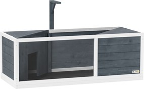 PawHut Casa para tartarugas recinto com teto abrível suporte para lâmpada bandeja janela panorâmica 120 x 50 x 40 cm cinza | Aosom Portugal