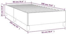 Estrutura de cama 90x190 cm tecido preto