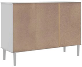 Aparador SENJA aspeto de vime 112x40x80 cm pinho maciço branco