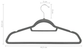 20 pcs conjunto de cabides antiderrapantes veludo cinzento
