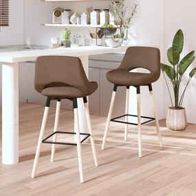 vidaXL Bancos de bar 2 pcs tecido cinzento-acastanhado