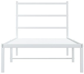 Estrutura de cama com cabeceira 90x190 cm metal branco