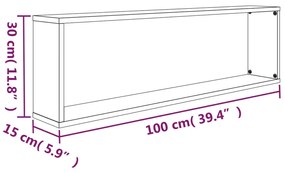 Prateleiras cubo 4 pcs derivados de madeira carvalho castanho