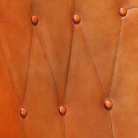 Poltrona com apoio de pés couro genuíno cor bronze