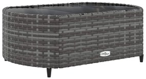 8 pcs conjunto sofás de jardim c/ almofadões vime PE cinzento