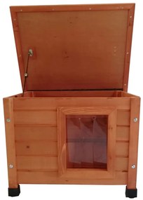 Casa de exterior para gatos 57x45x43 cm madeira castanho