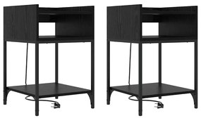 Armários de Canto 2 pcs Carvalho preto 40 x 40 x 61 cm