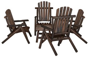 vidaXL 5 pcs conjunto lounge de jardim madeira de abeto maciça