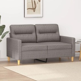 Sofá de 2 lugares tecido 120 cm cinzento-acastanhado