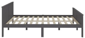 Estrutura de cama 180x200 cm madeira pinho maciço cinzento