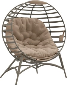 Outsunny Poltrona Papasan Cadeira de Cesto com Almofada oval Poltrona Lounge Cesto dobrável 118 x 77 x 139 cm | Aosom Portugal