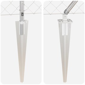 Cerca de Cadeia com 7 Postes de Estaca 1.4x10 m Aço Galvanizado