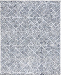 Tapete de lã artesanal de pelo curto Azure