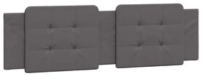 Cama com colchão 180x200 cm couro artificial cinza