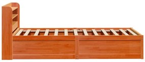 Estrutura cama c/ cabeceira 90x200 cm pinho maciço castanho-mel