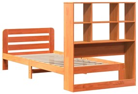 Cama sem colchão 75x190 cm madeira de pinho maciça castanho-mel
