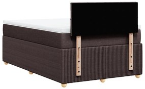 Cama boxspring com colchão 120x190 cm tecido castanho-escuro