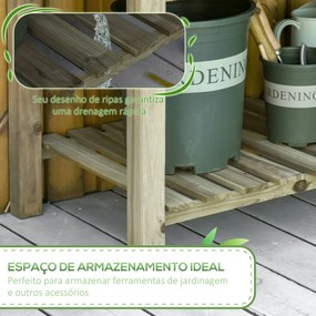 Horta Vertical de Madeira com Prateleira 91x51x76cm Mesa de Cultivo Re