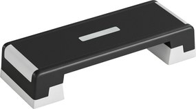 SPORTNOW Step de Aeróbica para Fitness com Altura Ajustável de 15/20/25 cm Carga 250 kg para Casa e Ginásio Preto | Aosom Portugal