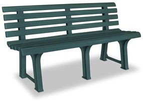 vidaXL Banco de jardim 145,5 cm plástico verde