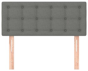 Cabeceira de cama tecido 80x5x78/88 cm cinzento-escuro