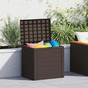 vidaXL Caixa arrumação p/ jardim 58,5x46x55 cm polipropileno castanho