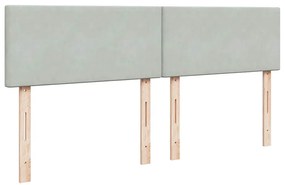 Cama com molas/colchão 180x200 cm veludo cinzento-claro