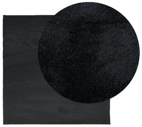 Tapete de pelo curto OVIEDO 200x200 cm preto