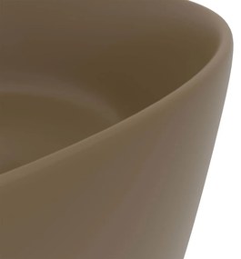 Lavatório luxuoso redondo 40x15 cm cerâmica creme mate