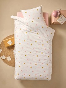 Conjunto de capa de edredão + fronha essenciais Hirondelles com algodão reciclado, para criança  branco estampado