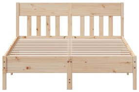 Cama sem colchão 140x190 cm madeira de pinho maciça