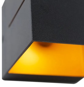 Aplique de parede moderno preto e dourado 9,7 cm - Transfer Groove Design,Industrial,Moderno