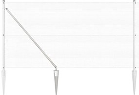 Conjunto de Postes de Cerca Conjunto de 2 Aço Galvanizado 10 x 1 m