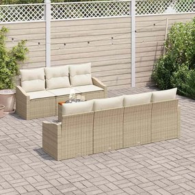vidaXL Conjunto de Sofá de Jardim 8 Peças com Almofadas Bege em Rattan e Polipropileno Acácia